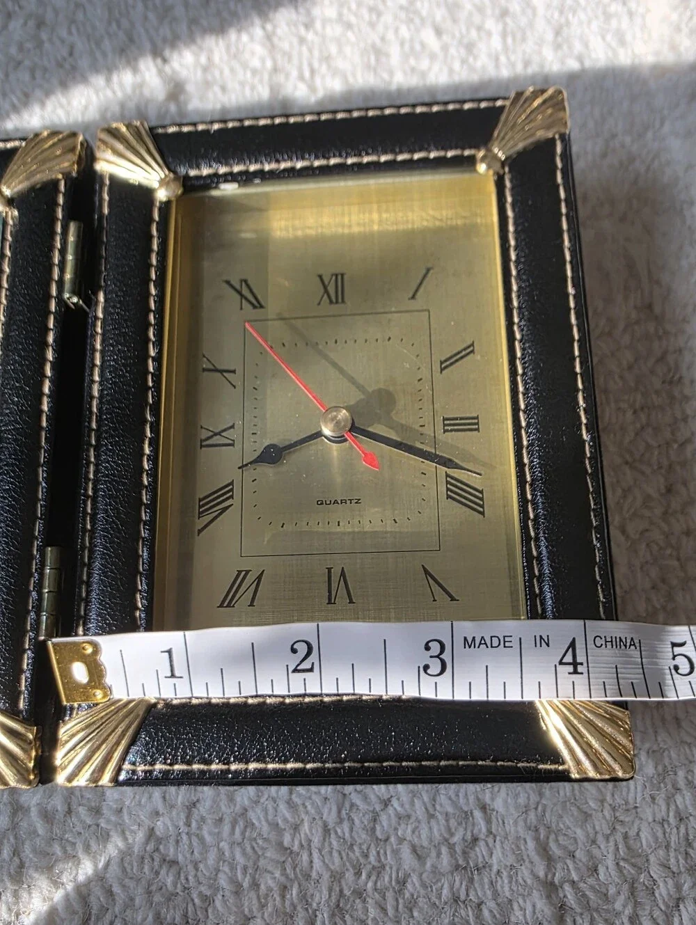 Vintage Foldable Desk Clock Photo Frame Combo